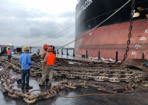 Anchor chain repair works